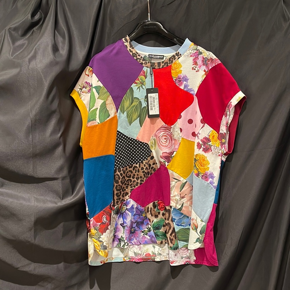 Dolce and Gabbana Oversize Patchwork T-Shirt